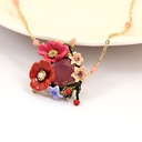 Winter Garden Series Enamel Color Flower Crystal Plating Gold Necklace