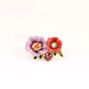 Flower Frog on Lotus Leaf Enamel Earrings