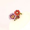 Winter Garden Series Violet Chinese Herbaceous Two-tone Flower Brooches