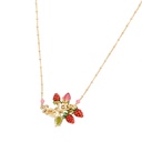 Winter Monet Garden Series Fresh Feeling Lotus Ladybug Necklace  Pendant