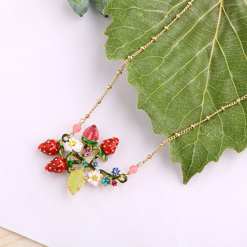 Winter Monet Garden Series Fresh Feeling Lotus Ladybug Necklace  Pendant