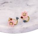 Pink Pig with Bow Ingot Enamel Pendant