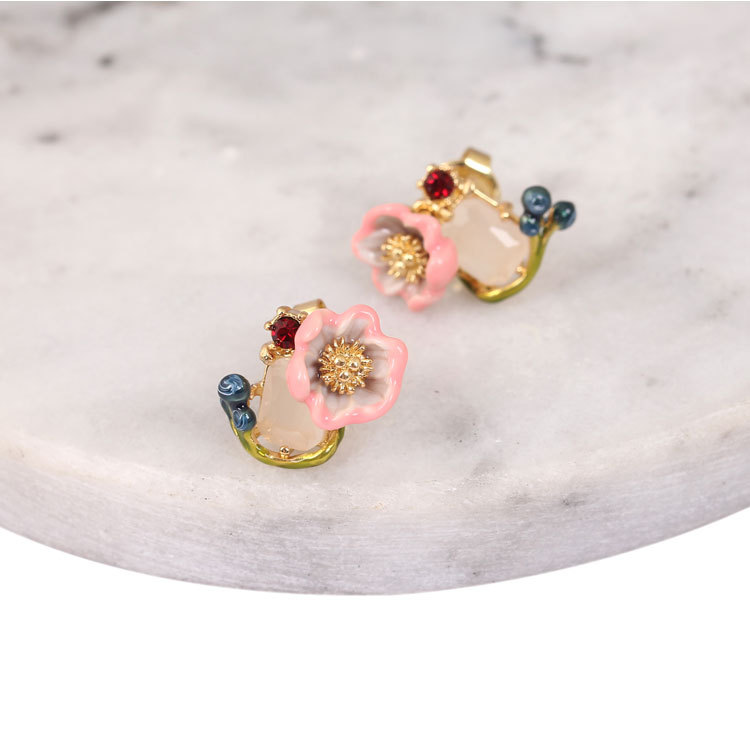 Pink Pig with Bow Ingot Enamel Pendant