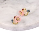 Pink Pig with Bow Ingot Enamel Pendant