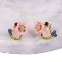 Pink Pig with Bow Ingot Enamel Pendant