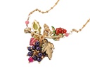 Grape And Strawberry Enamel Necklace