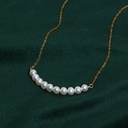 Freshwater Pearl Smile 14K Gold Plated Collarbone Necklace