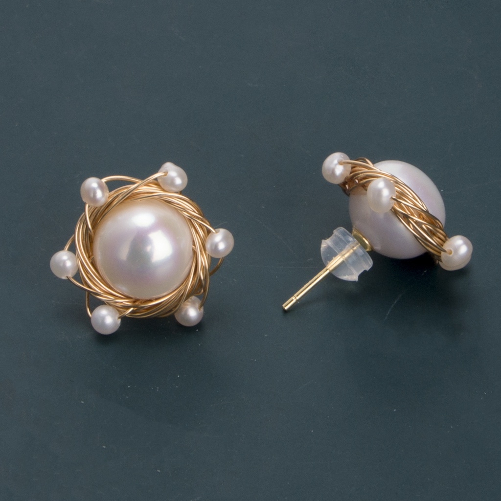 Freshwater Pearl Jewelry Bridesmaids Gift Wedding Stud Earrings