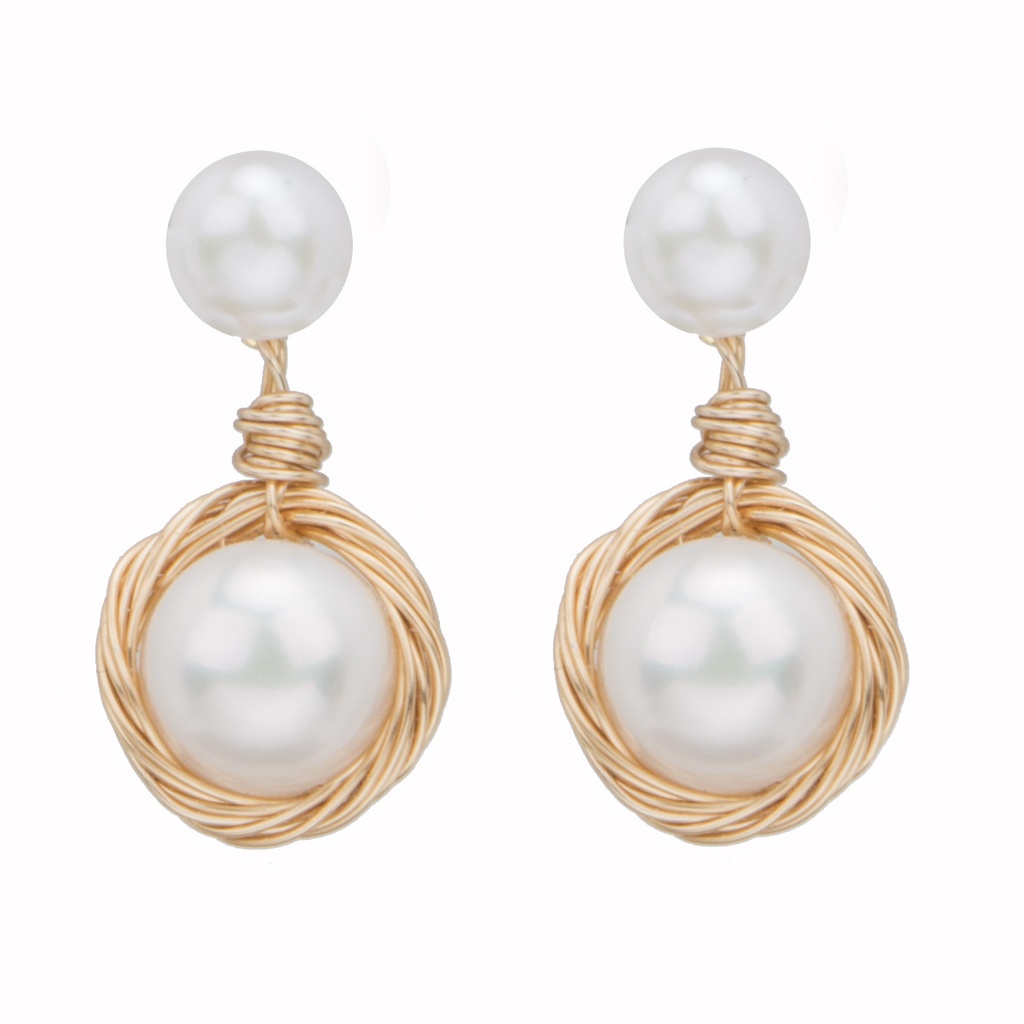Freshwater Pearl 14K Gold Filled Bridesmaid Wedding Earrings