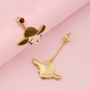 Flower Pearl Pendant Enamel Earrings