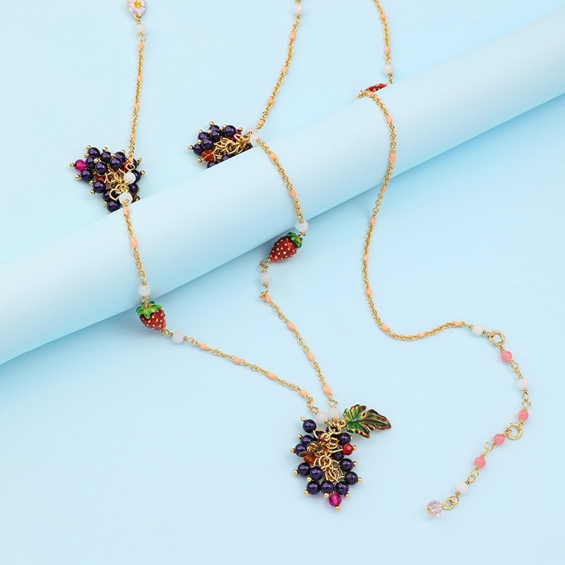 Purple Flower and Leaf Enamel Bracelet
