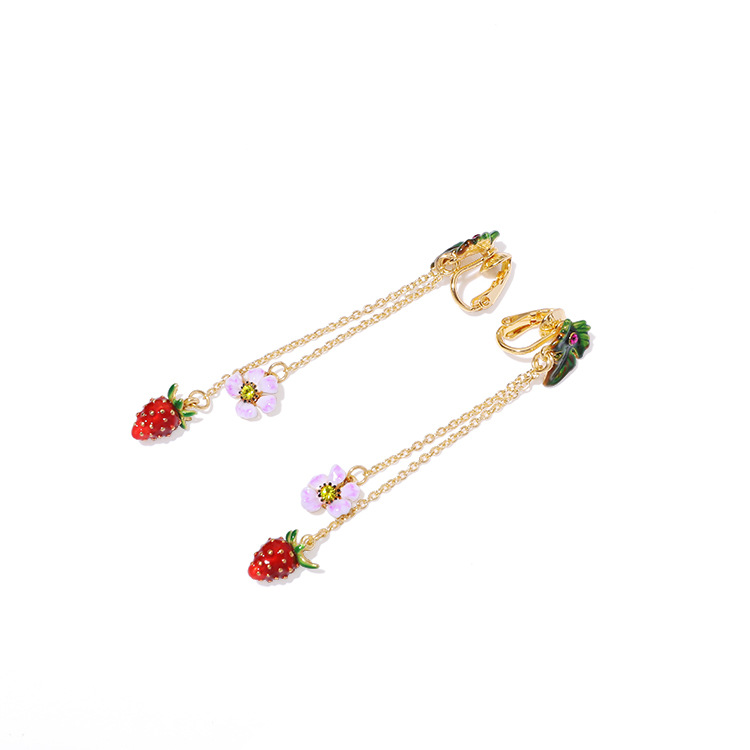 Purple Flower and Leaf Enamel Bracelet