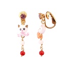 Daisy Flower Asymmetrical Enamel Earring