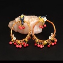 Yellow Oriole Small Cherry Enamel Earrings Jewelry Stud Earrings