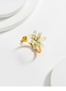 Yellow Chick and Heart Enamel Adjustable Ring
