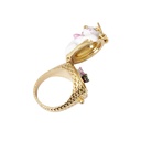 Sweet Sleep Cat Enamel Ring Open Close Delicate Design Ring