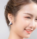 Penguin and Seahorse Enamel Asymmetrical Earrings