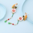 Butterfly Long Tassel Enamel Earrings