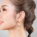 Sun Moon Star Asymmetrical Stud Earrings