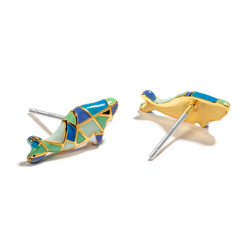 Fish Enamel Earrings