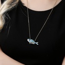 Fish Sweater Enamel Long Pendant Necklace