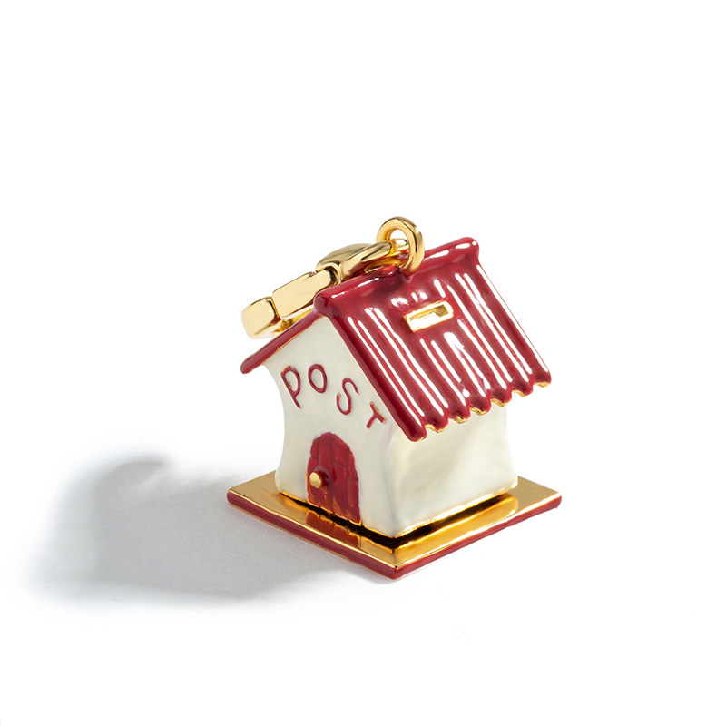 Post Box House Enamel Pendant