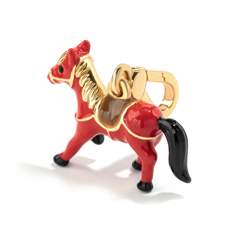 Red Horse Enamel Pendant