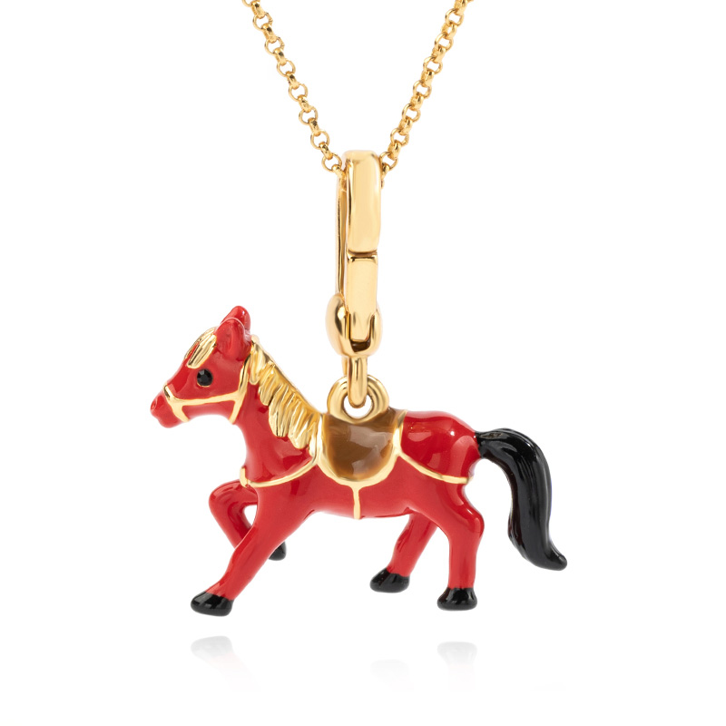 Cute Red Pig Enamel Thin Bracelet