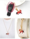 Cute Red Pig Enamel Thin Bracelet