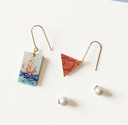 Cute Pig Heart Enamel Earrings