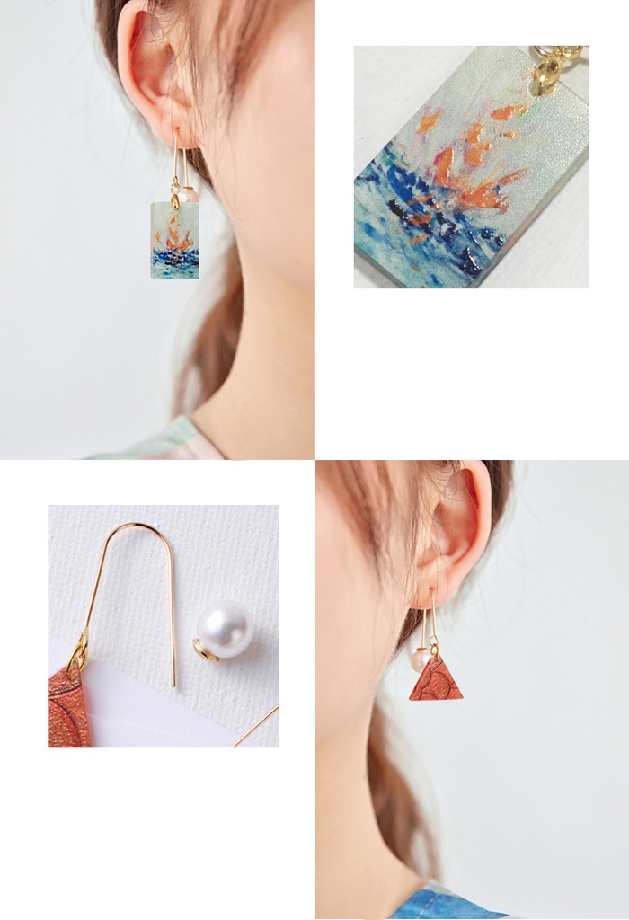 Cute Pig Heart Enamel Earrings