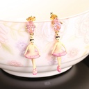Clock Pumpkin High-heeled Shoes Enamel Earrings Stud Clip Earrings