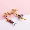 Clock Pumpkin High-heeled Shoes Enamel Earrings Stud Clip Earrings