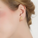 Orange And Flower Enamel Earrings