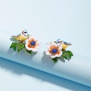 Colored Butterfly Enamel Open Bracelet