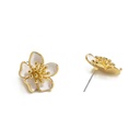 Pink Bow And Crystal Enamel Earrings