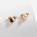 Cat Kitten Tassel Asymmetrical Enamel Earrings