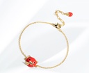 Cute Red Pig Enamel Thin Bracelet