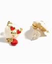 Cute Pig Heart Enamel Earrings