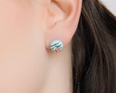 Rabbit Bunny And Stone Enamel Earrings