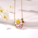 Grape And Strawberry Enamel Necklace