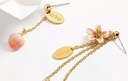 Flower And Crystal Enamel Bangle Bracelet