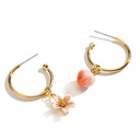 Flower And Crystal Enamel Stud Earrings