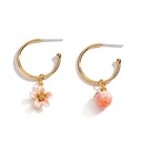 Flower And Crystal Enamel Stud Earrings