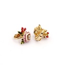 Flower And Berry Enamel Stud Earrings