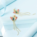 Butterfly Tassel Enamel Earrings