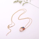 Enamel Glaze Handmade Plated Blue Stone Chain Ladybug Necklace