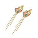 Flower And Stone Enamel Earrings