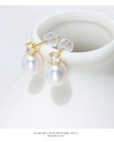 Flower And Crystal Enamel Hook Earrings
