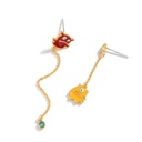 Seahorse And Shell Oacen Enamel Earrings